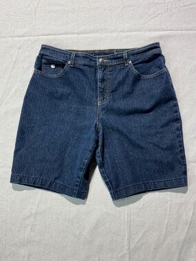 Gloria Vanderbilt Womens Dark Blue Denim Jean Shorts — Comfortable Everyday Fit
